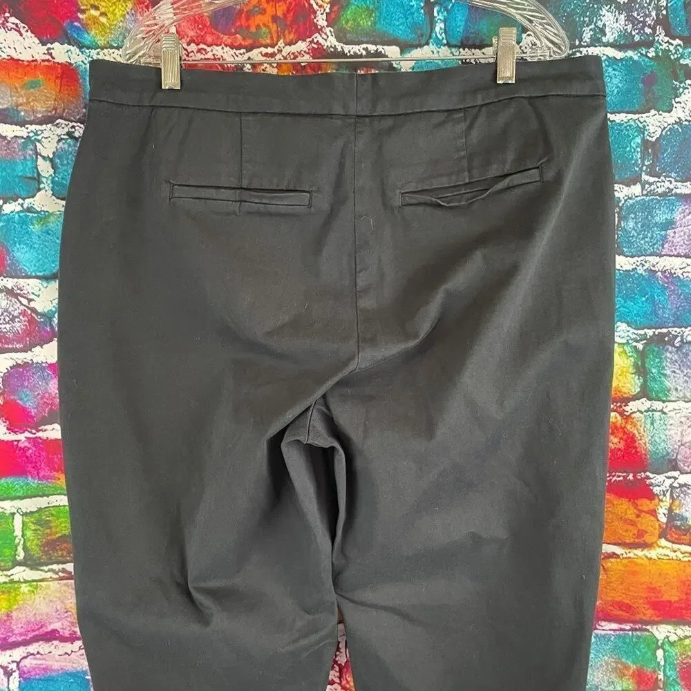 NYDJ Plus Everyday Sateen Ankle Pants Black Size 16W LiftxTuck